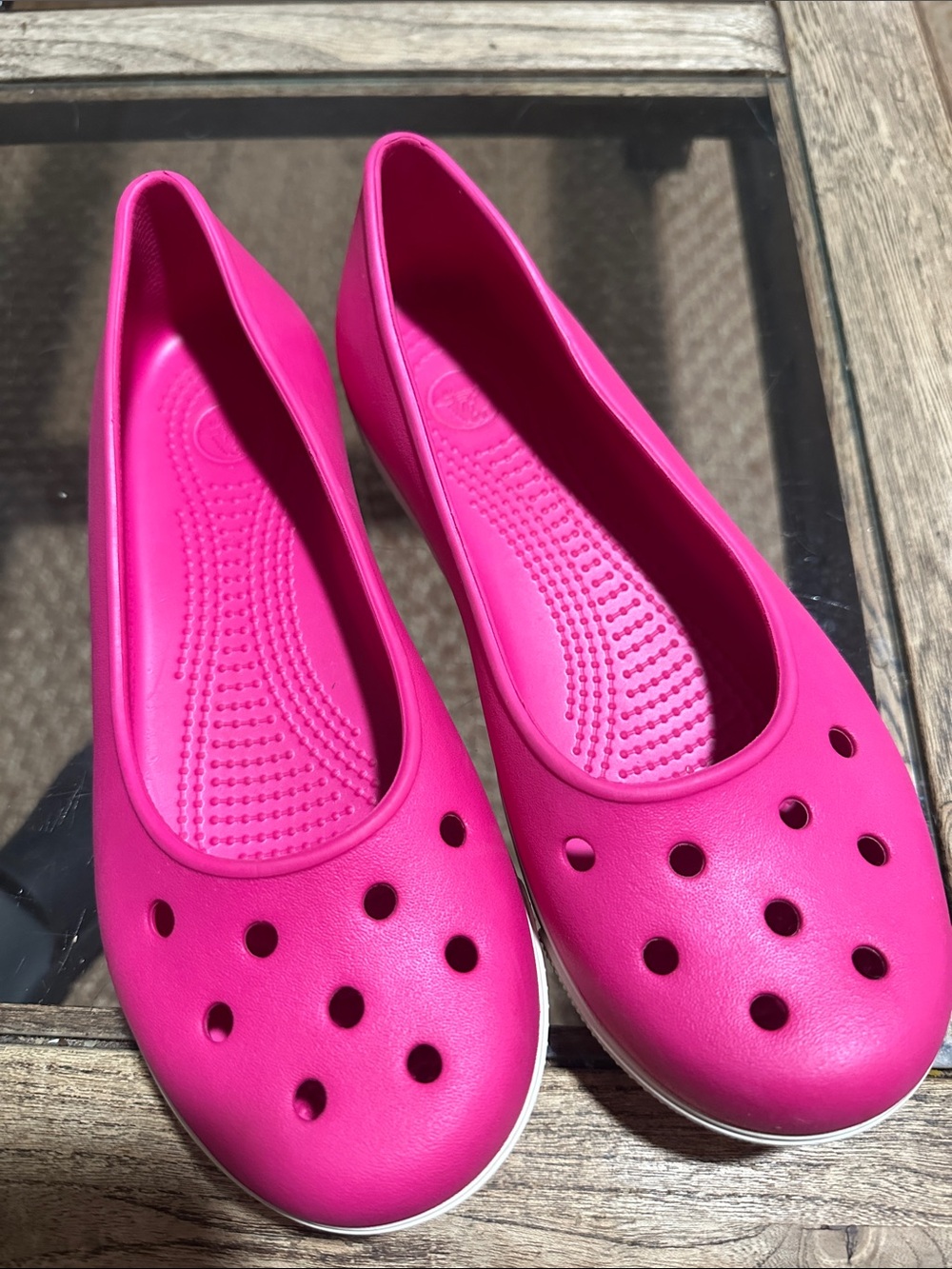CROCS Women’s Pink Casual Slip-On Ballet Flats